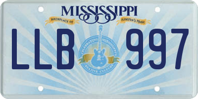 MS license plate LLB997