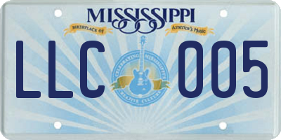 MS license plate LLC005