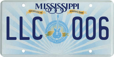 MS license plate LLC006