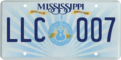 MS license plate LLC007