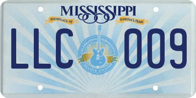 MS license plate LLC009