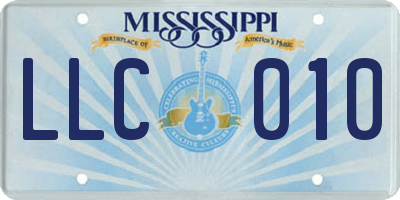 MS license plate LLC010