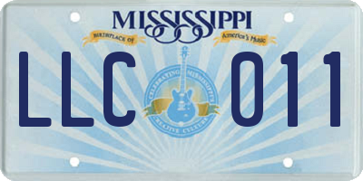 MS license plate LLC011