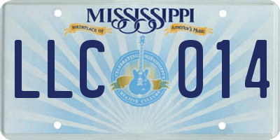 MS license plate LLC014