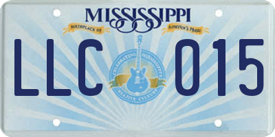 MS license plate LLC015
