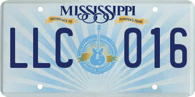 MS license plate LLC016