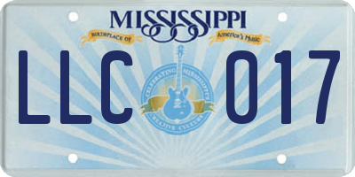 MS license plate LLC017