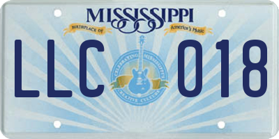 MS license plate LLC018