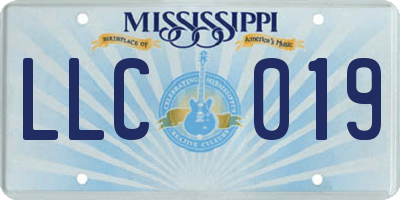 MS license plate LLC019