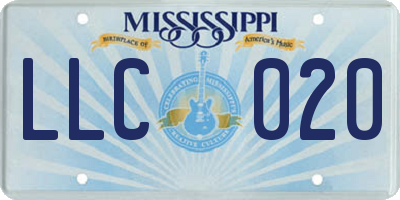 MS license plate LLC020