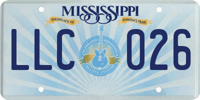 MS license plate LLC026