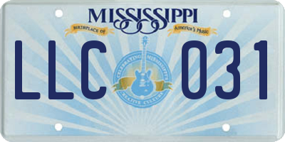 MS license plate LLC031
