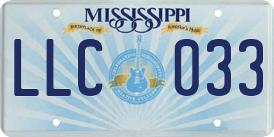 MS license plate LLC033