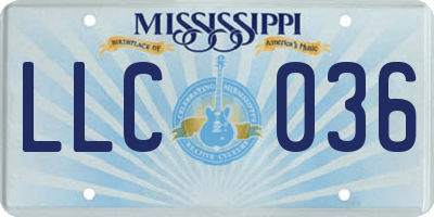 MS license plate LLC036