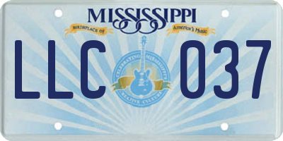 MS license plate LLC037