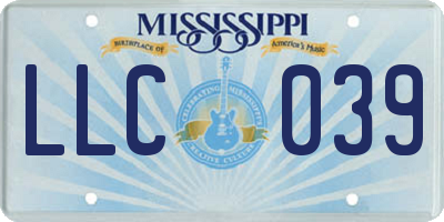 MS license plate LLC039