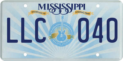 MS license plate LLC040