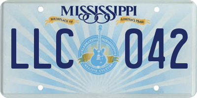 MS license plate LLC042