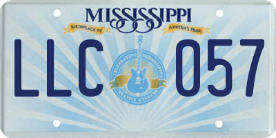 MS license plate LLC057