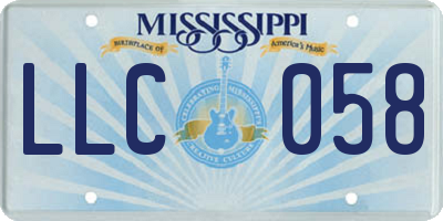 MS license plate LLC058