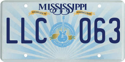 MS license plate LLC063
