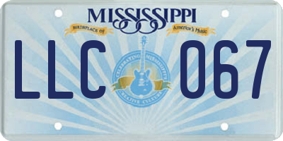 MS license plate LLC067
