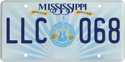 MS license plate LLC068