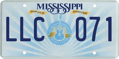 MS license plate LLC071