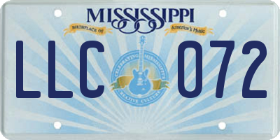 MS license plate LLC072