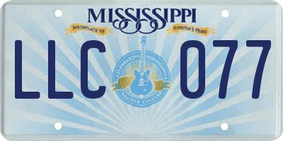 MS license plate LLC077