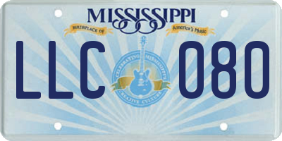 MS license plate LLC080