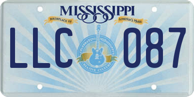 MS license plate LLC087