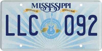 MS license plate LLC092