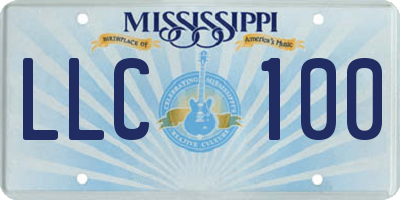 MS license plate LLC100