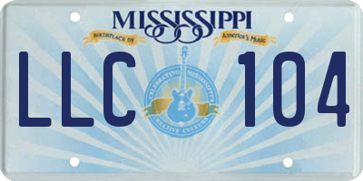 MS license plate LLC104