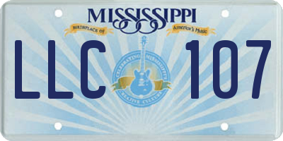 MS license plate LLC107
