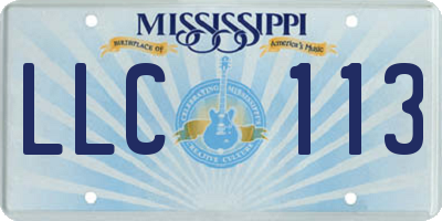 MS license plate LLC113