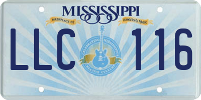 MS license plate LLC116