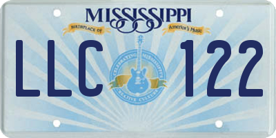 MS license plate LLC122