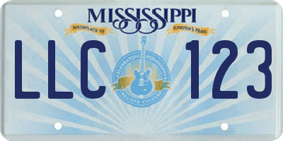 MS license plate LLC123