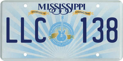 MS license plate LLC138