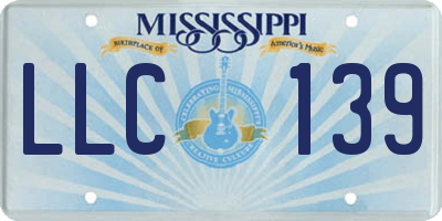 MS license plate LLC139