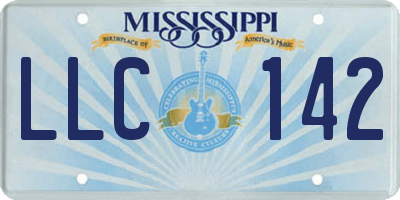 MS license plate LLC142