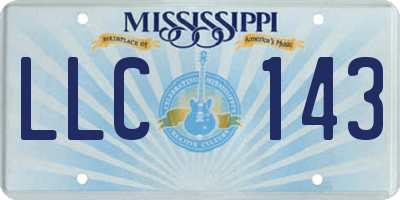 MS license plate LLC143