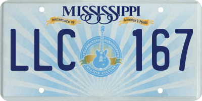 MS license plate LLC167