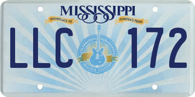 MS license plate LLC172