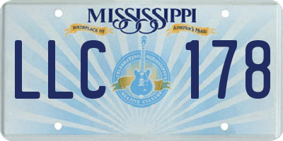 MS license plate LLC178