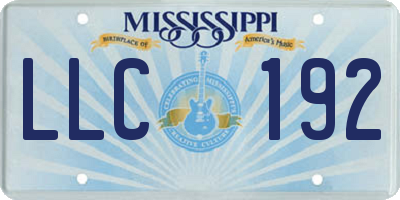 MS license plate LLC192