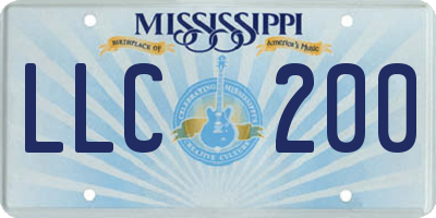 MS license plate LLC200