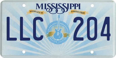 MS license plate LLC204